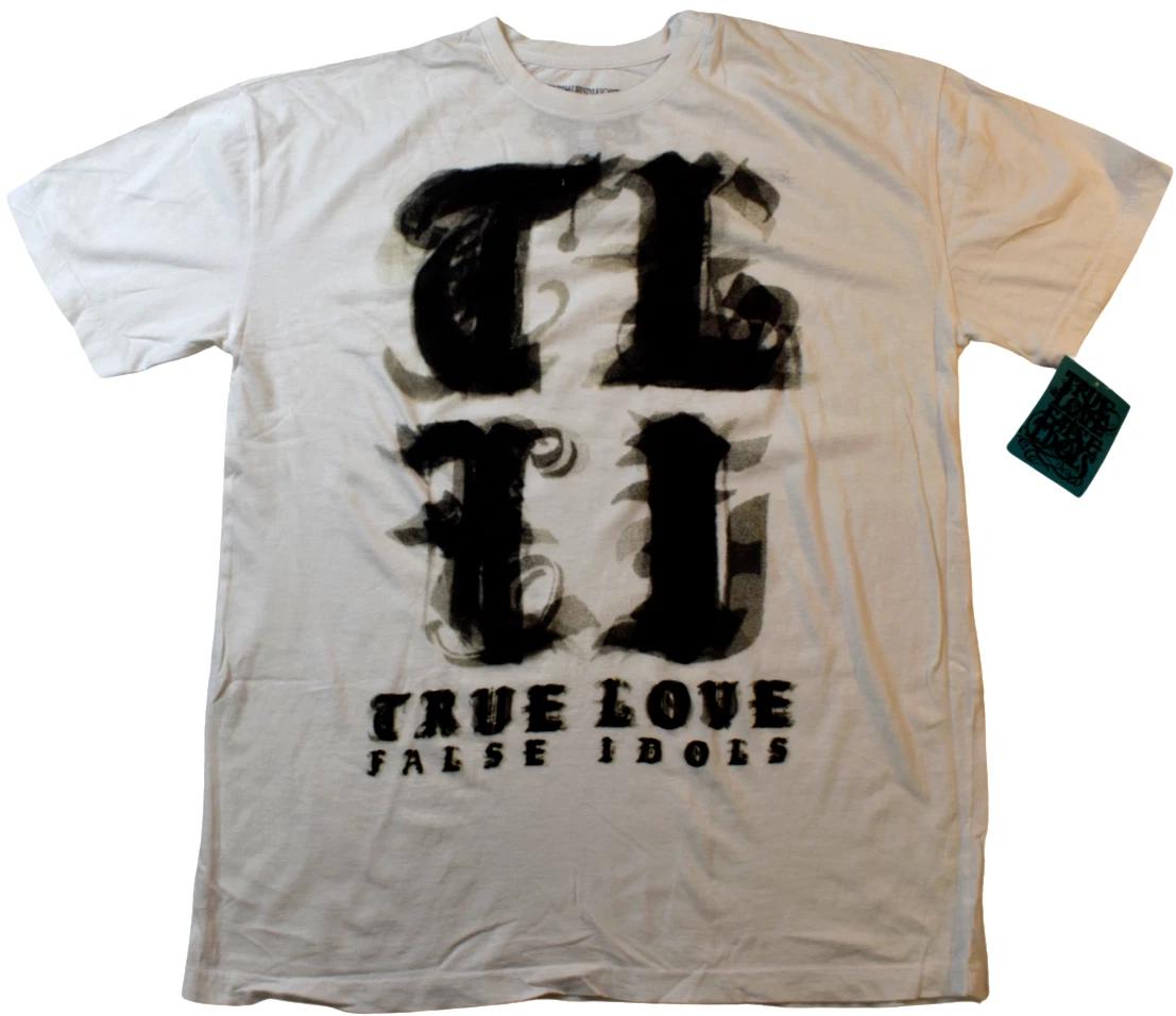 

True Love False Idols Mens TLFI Black Letter White Shirt NWT 2XL 2XL