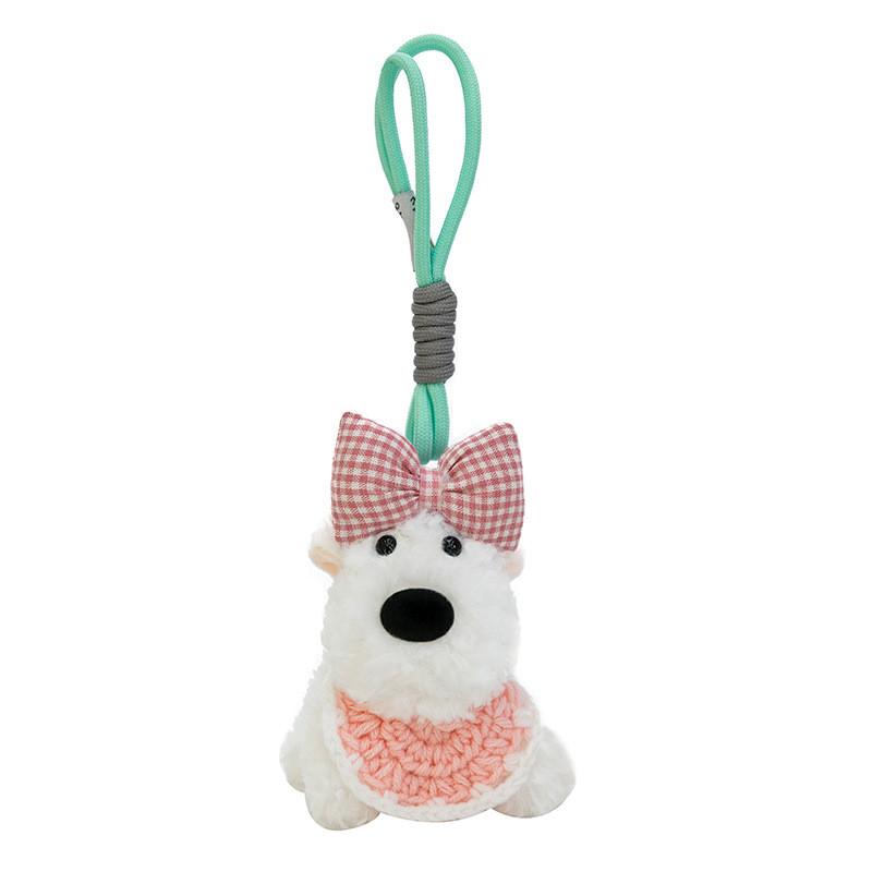 West White Highland Terrier Keychain Toy Cartoon Keyring Gift Animal Decoration