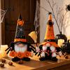 Small Car Interior Decorations Halloween Gnome Decoration, Spooky Orange Black Spider Web Boo Swedish Tomte Party Table Centerpieces Elf Figurine,