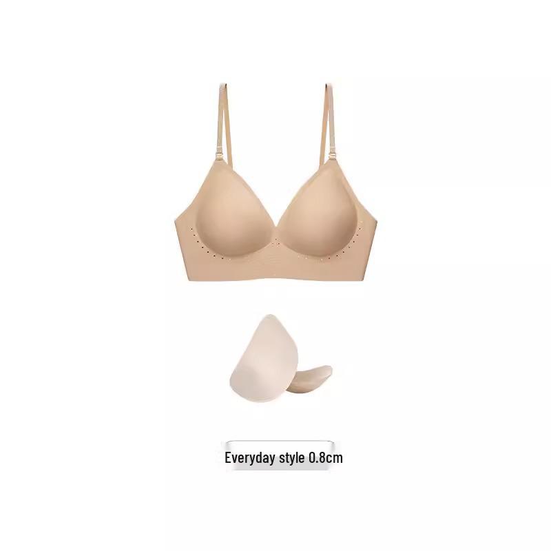 

Безшовний бюстгальтер з глибоким U-подібним вирізом, відкритою спиною та бретелями-холтер - Невидимий базовий колір, тонка білизна для жінок 38/85AB