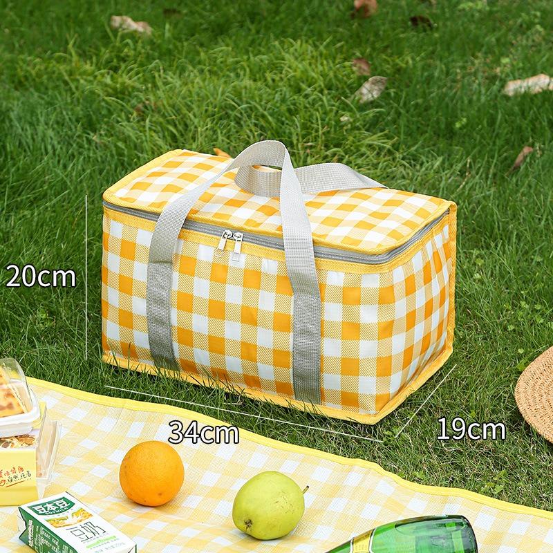 

Portable Large Capacity Thermal Insulation Bag Picnic Basket Thickened Oxford Cloth Outdoor Hand Bags Travel Camping Equipment жовтий