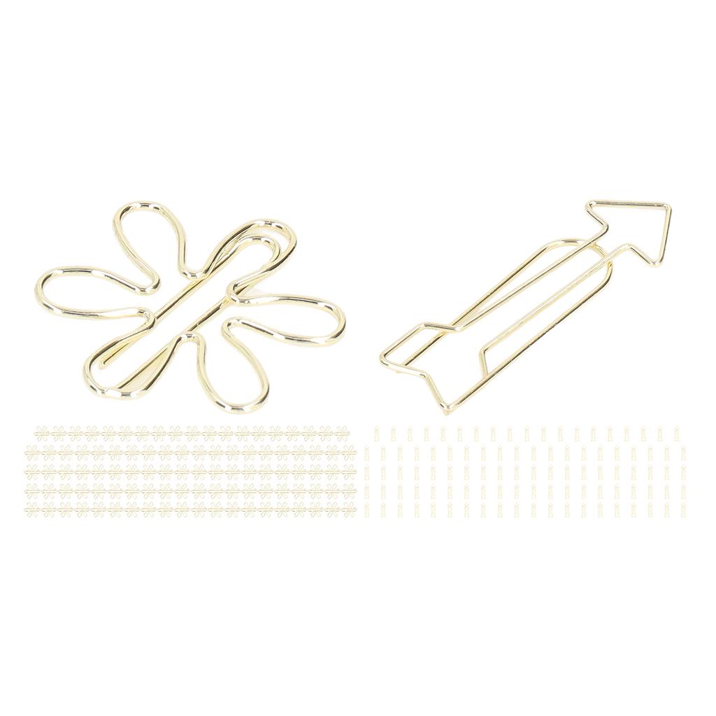 100Pcs Funny Planner Clips Innovative Cute Design Anti Rust Electroplating Process Gold Paper Clips 