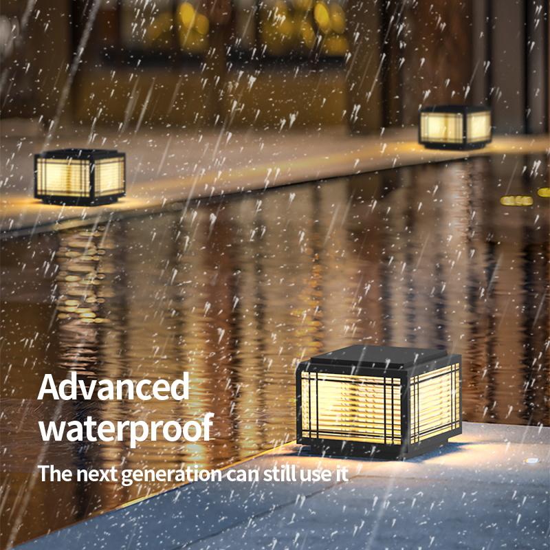 Waterproof Outdoor Post Lantern Garden Floor Fence Household Solar Column Lamp Led Pillar Lights 220 V Pier Mounted Post Light