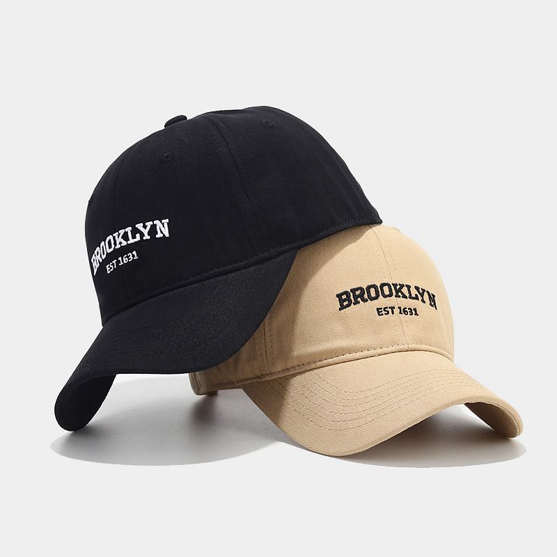 Cappellino da baseball con ricamo della lettera BROOKLYN da uomo, visiera estiva per esterni, cappello a tesa larga per il viso da donna