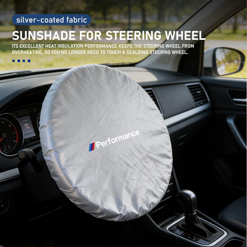 Car Steering Wheel Sun Block Silver Coated Cloth Sun Shade Cover For BMW Performance Alpina iX7 X1 X2 M3 M6 X3 X4 X5 X6 E62