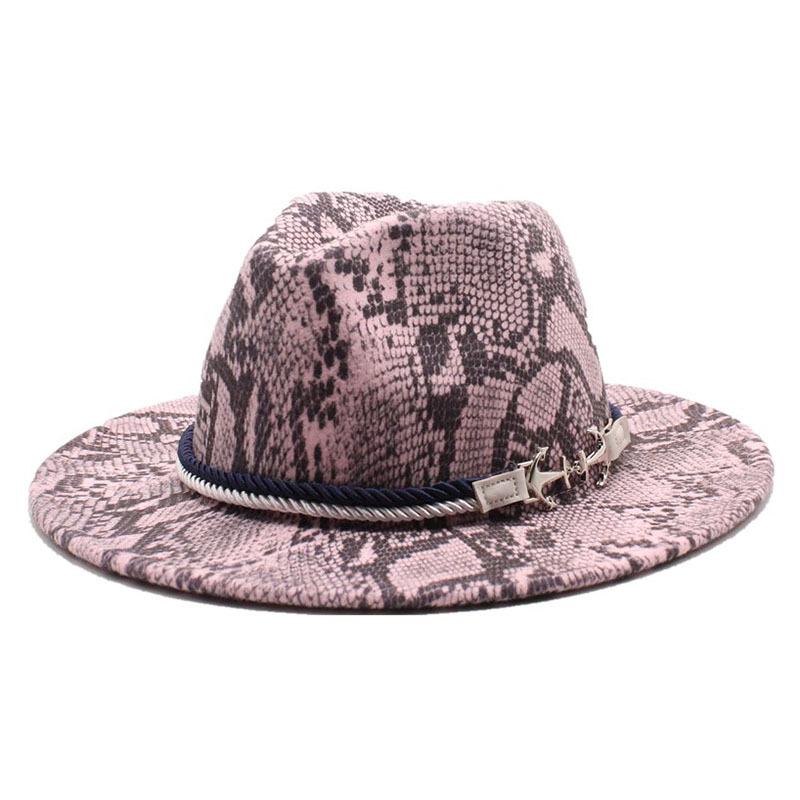 Men'S And Women'S Leopard Print Woolen Top Hat Jazz Hat Felt Hat