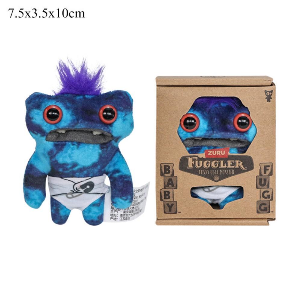 10cm Fuggler Plüschtiere Schlüsselanhänger Lustiges Monster mit hässlichen Zähnen Baby Fugg Weitäugiger Sonderling Weiches Stofftier Tasche Anhänger Schlüsselring Geschenk