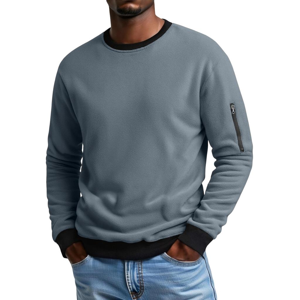 Men'S  Outdoors Leisure Trend Versatile Round  Neck Long  Sleeves T,Shirt