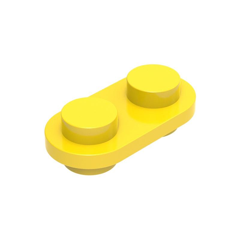 Non-Toxic Moc 10Pcs 35480 Special Both Sides Round Plate 1X2 Building Blocks Kit Plate With Open Studs Bricks Particle Toy Children Gifts