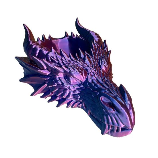 Drakhuvud Nyckelfat 3D-printat Draknyckelfat Fantasy Förvaringsfat Entré Skrivbordsorganisatör för Nycklar Mynt Smycken