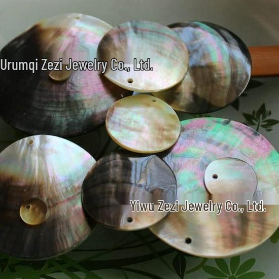 Ancient Style Black Lip Mother of Pearl Round Earrings & Hairpin DIY Jewelry Accessories