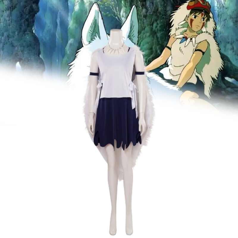 Costume Cosplay Princesse Mononoké en Tissu Polyester pour Fans d'Anime et Cosplayers