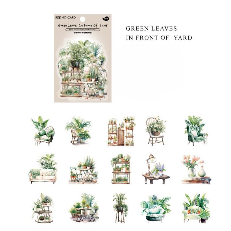 

30 шт. ботанических наклеек с листьями папоротника, набор прозрачных винтажных водонепроницаемых наклеек из ПЭТ для скрапбукинга, для украшения журнала своими руками D