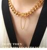 Exaggerated 18K Gold-Plated Titanium Steel Cuban Necklace & Bracelet Set - European/American Hip Hop Style