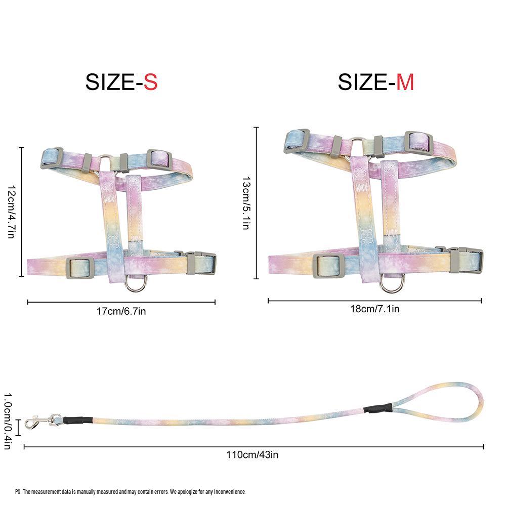 Adjustable Gradient Leash & Harness Set for Cats and Small Dogs
