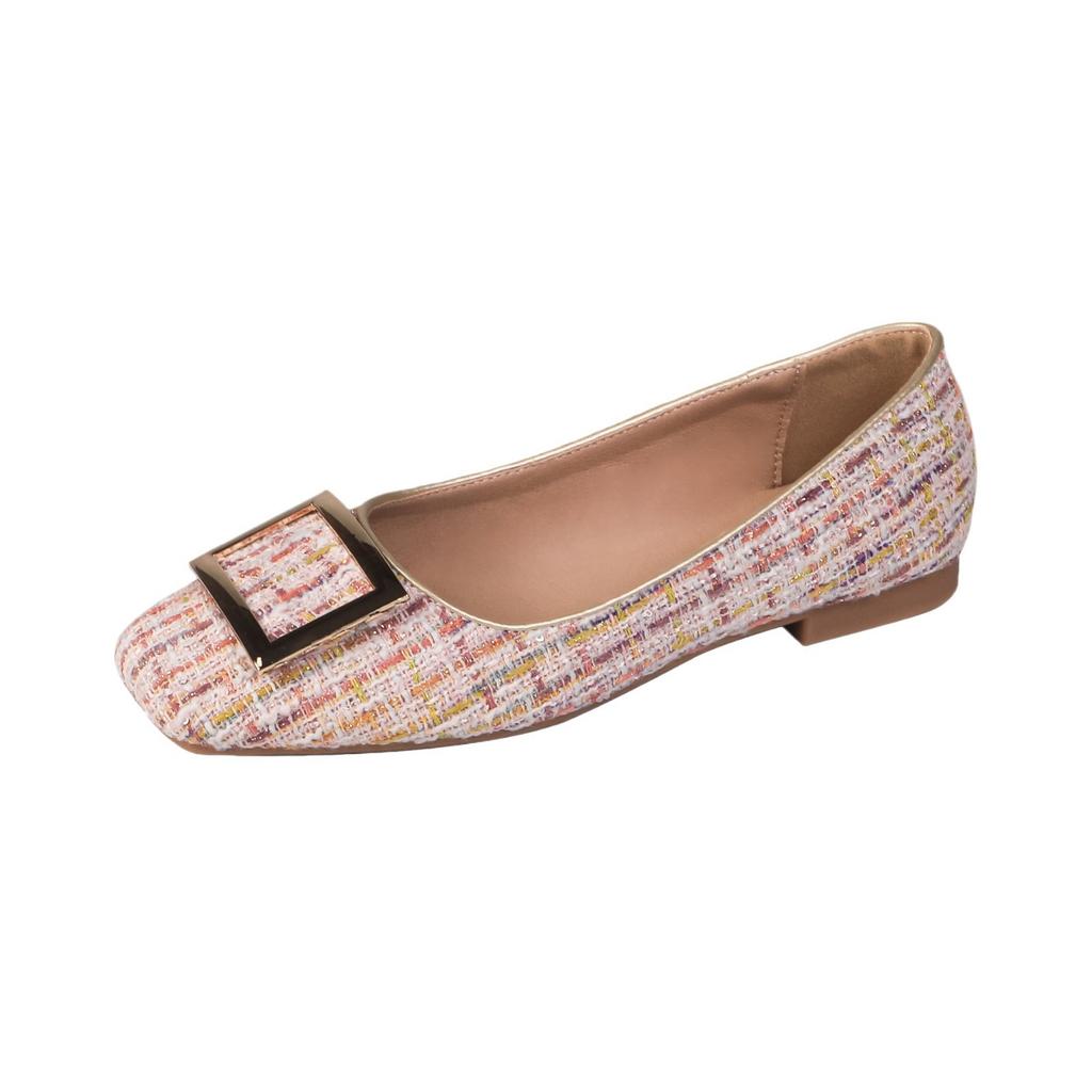 Sapatos femininos Huizhou solas macias não cansam, pés confortáveis, sapatos baixos versáteis fivela quadrada diários versáteis sapatos casuais salto grosso único s