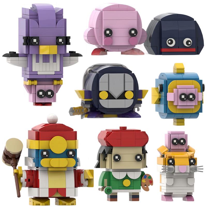 MOC Hot Game Animated Character Cute Kirbys Building Blocks Model Adeline Knight Emperor Cartoon Doll DIY Kids Toy Birthday Gift