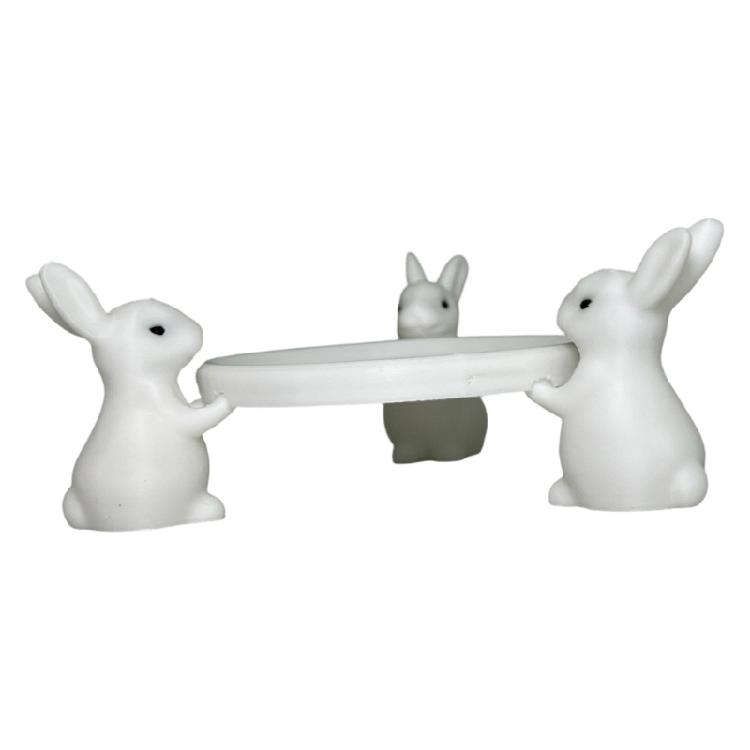 Rabbit Plate 3D Printed Easter Bunnies Cake Stand Serving Tray for Desserts Jewellery Wedding Crafts Decoration Gift