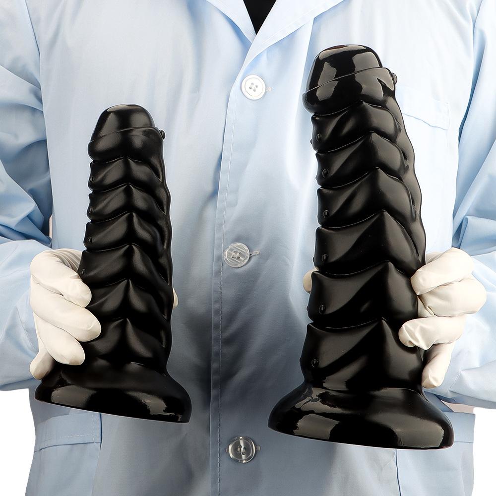 Giant PVC Anal Plug with Suction Cup Large Size Spiral Butt Plug Beads Anus Expander Masturbator Sex Toy