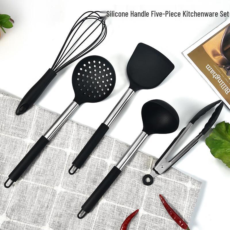 SMVP 5-Piece Black Kitchen Utensil Set