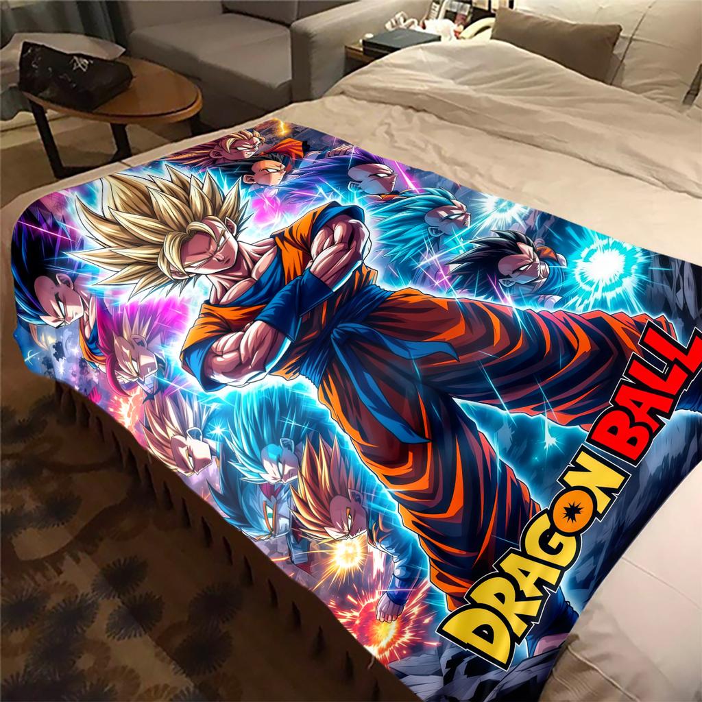 1 Stück DRAGON BALL Aufdruck Flanelldecke, Hohe Qualität für alle Jahreszeiten, Heimdekoration, Wärme und Komfort, Perfekt für Weihnachtsgeschenke