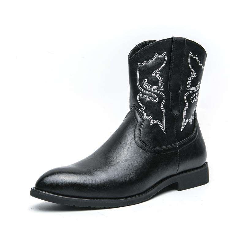 

Новое поступление Мужские ботинки до середины икры Удобные Ретро Высокие Мужская обувь Кожаные Мотоботы Новые Уличные Мужские Байкерские Боты 46