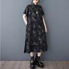 Short Sleeve Plus Size Vintage Black New In Dresses for Women Casual Loose Long Summer Shirt Dress