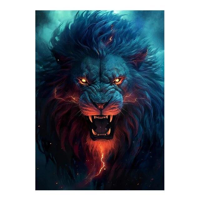 Dark Fantasy Magic Wild Animal Prints Poster Canvas Painting Hd Modern Wall Art Pictures For Living Room Bedroom Home Decoration No Frame
