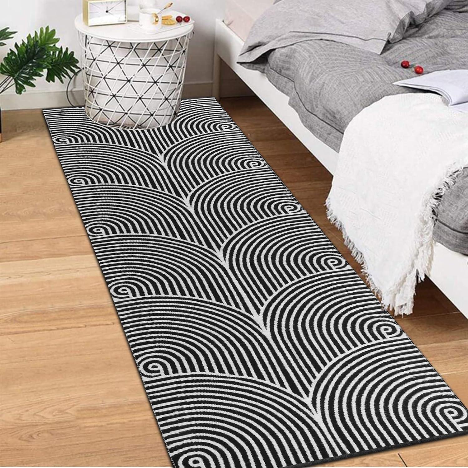 

Geometric Line Runner Rug Indoor Outdoor Long Carpet Daily Home Decoration Non-Slip Floormat for Bedroom Living Room Hallway 40X120CM