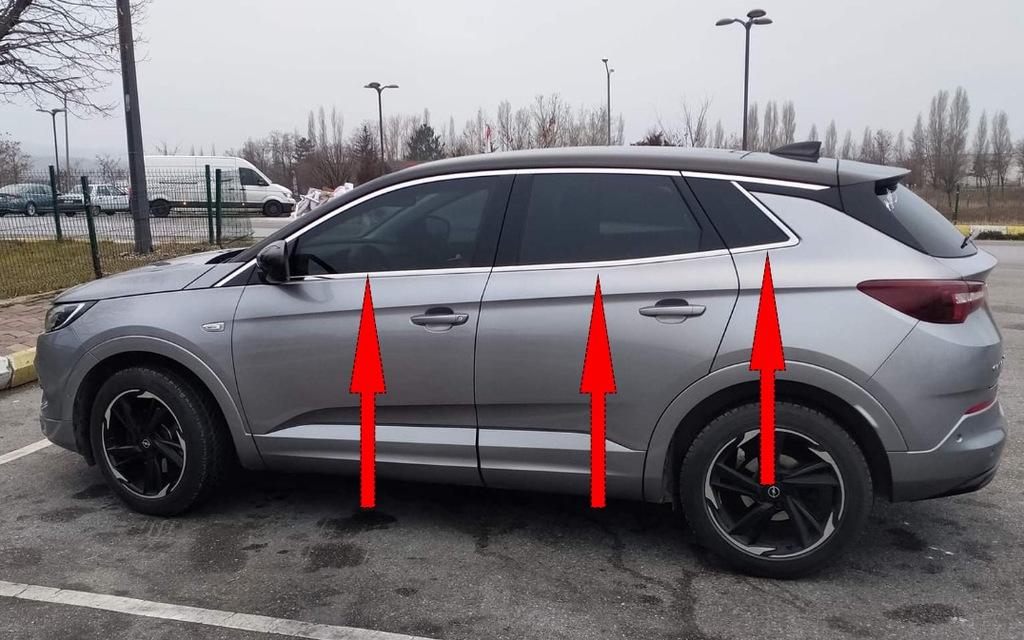 

Нижние молдинги стекол (6 шт, нерж) для Opel Grandland X