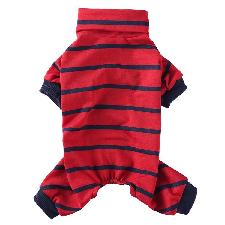 Roupas para animais de estimação roupas para casa listrado roupas para cães pijamas de gola alta roupas para cães de estimação roupas de quatro patas