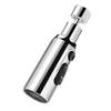 Three Function Swivel Kitchen Faucet Spray Head Adjustable Water Flow ABS Material Compatible with Standard Faucets