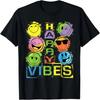 Happy Vibes Colorful Happy Faces Graphic - Novelty Gifts T-Shirt