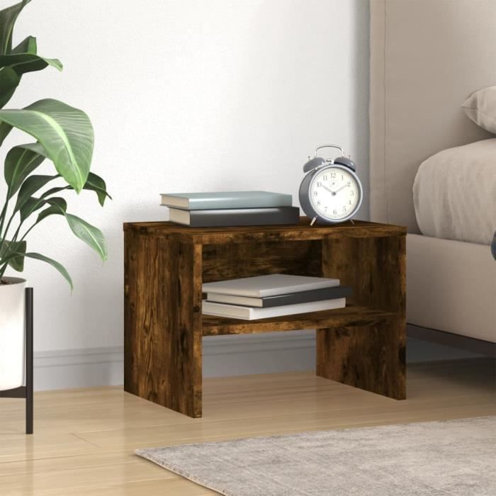 VidaXL Bedside Table Smoked Oak 40x30x30 Cm Engineered Wood 815237