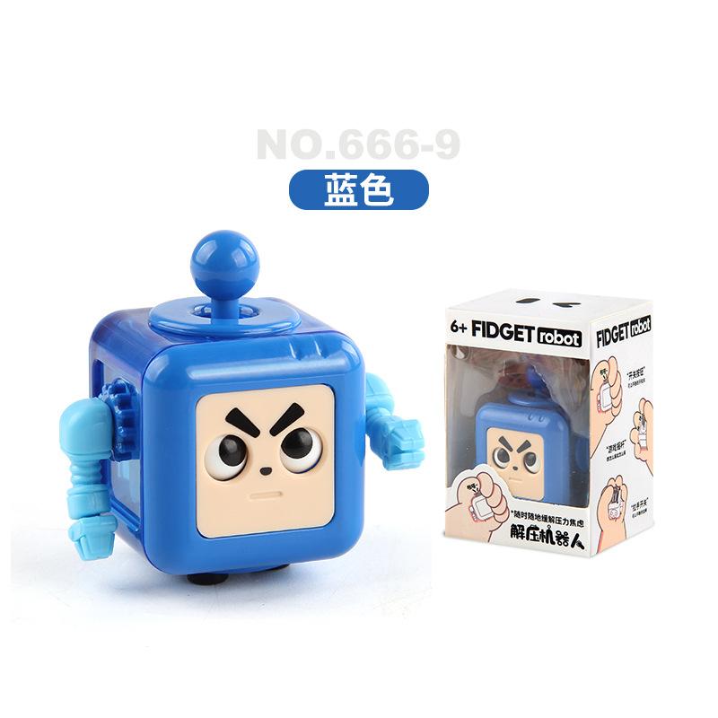 Strange Decompression Dice Fingertip Spinner Cartoon Robot Rubik'S Cube Dice Decompression Toy