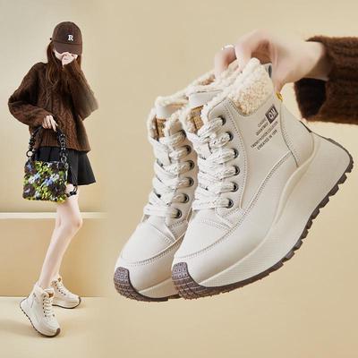 2024 Winter High-Top Samtgefütterte koreanische Stil höhenverstärkende Freizeitschuhe für Damen