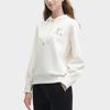 FILA Feline Letter Print Hooded Casual Knit Sweatshirt Women sweatshirt Light-Beige F11W348209F-IV