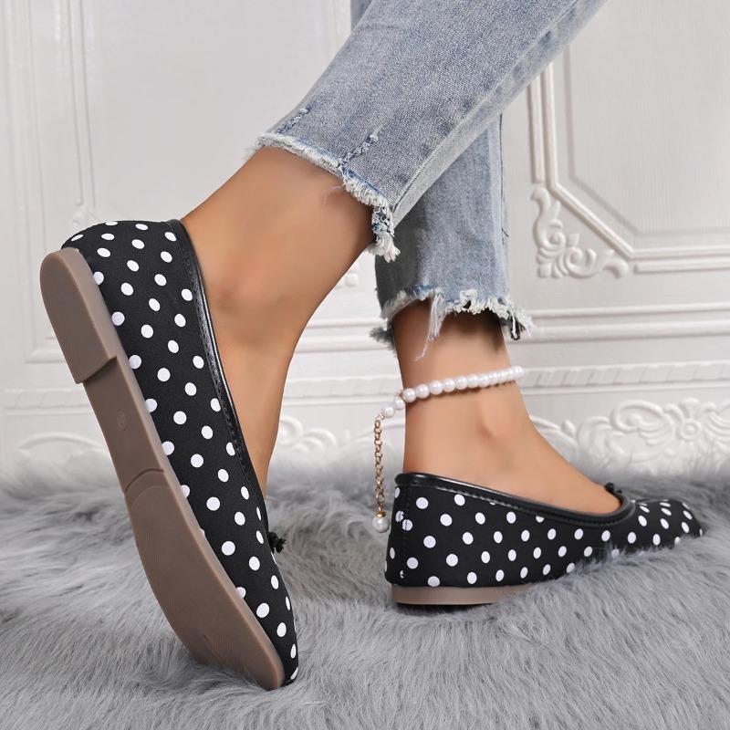 Tabis Ninja Boty Černé Puntíkované Baleríny Dělená Špička Mokasíny s Mašlí Dámské Mary Janes Baleríny Zapato Mujer