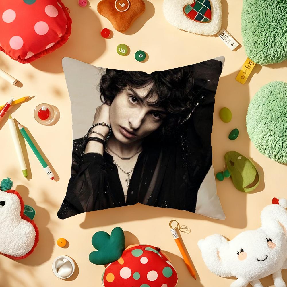 Actor F-Finn W-Wolfhard Cushion Cover Plush Fabric Soft Double-Sided Printed Sofa Warm Winter Home Gift Pillow Cover