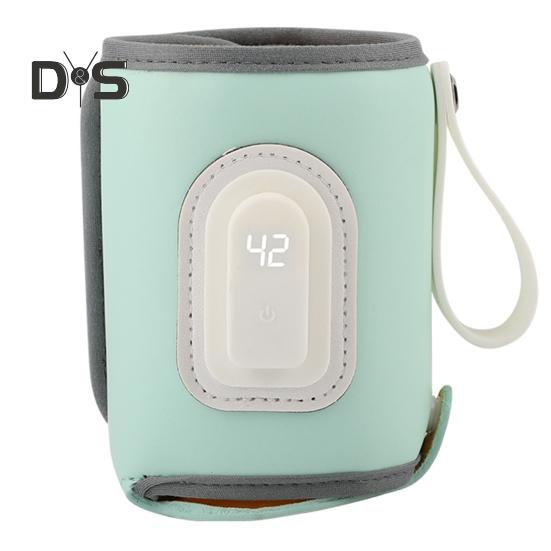 

Подогреватель детских бутылочек Перезаряжаемый Портативный Тип C Регулируемая температура зарядки со светодиодным дисплеем Отлично удерживает тепло Чехол для детской бутылочки с молоком на ходу зелёный