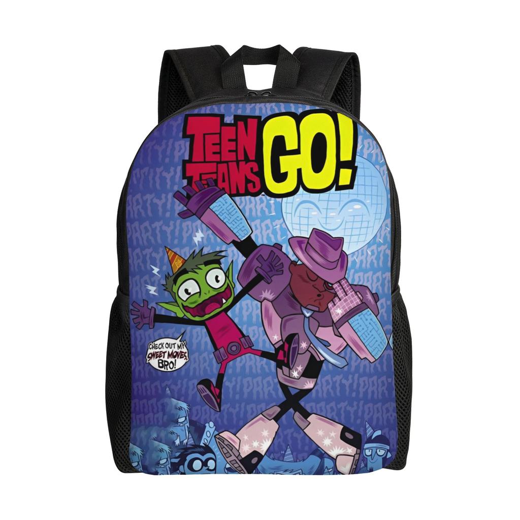 Teen Titans Go Team Fashion Backpack Sports Student Work Daypack for Men Women Laptop Computer Canvas Bags