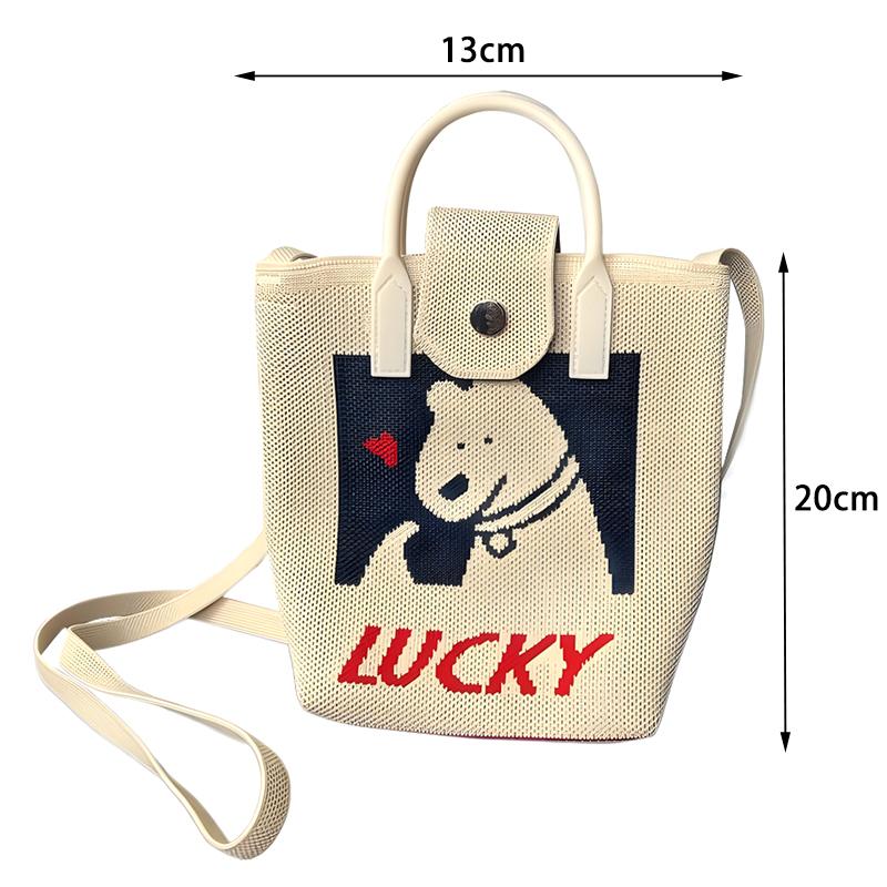 Mobile Phone Bag Crossbody Women'S High-End  Versatile Cute Cartoon Knitted Handbag Coin Handbag