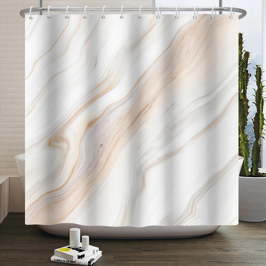 Marble Bathroom Curtain Abstract Modern Luxury Shower Curtain Waterproof Fabric Shower Curtain Bath Curtains With Hooks180x200