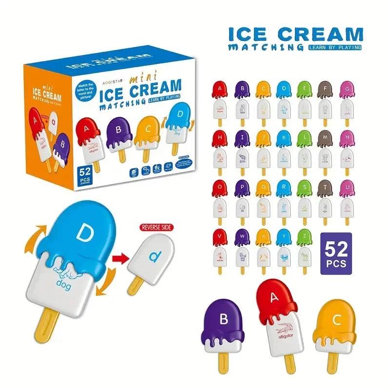 Professional Fishing Boys Cream Matching Letters Ice Toys Alphabet Match Uppercase Lowercase Color Cognitive Pairing Game Education Learning For Girl