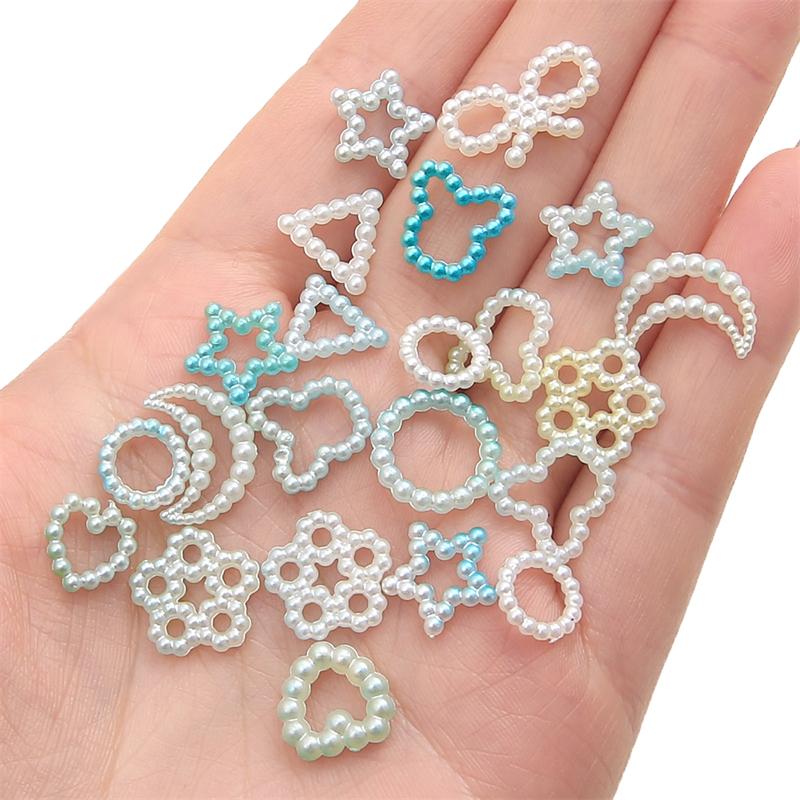 

190 шт./пакет АБС-пластик жемчужные бусины с градиентом цвета случайных разных форм для изготовления ювелирных изделий своими руками, аксессуары зелёный