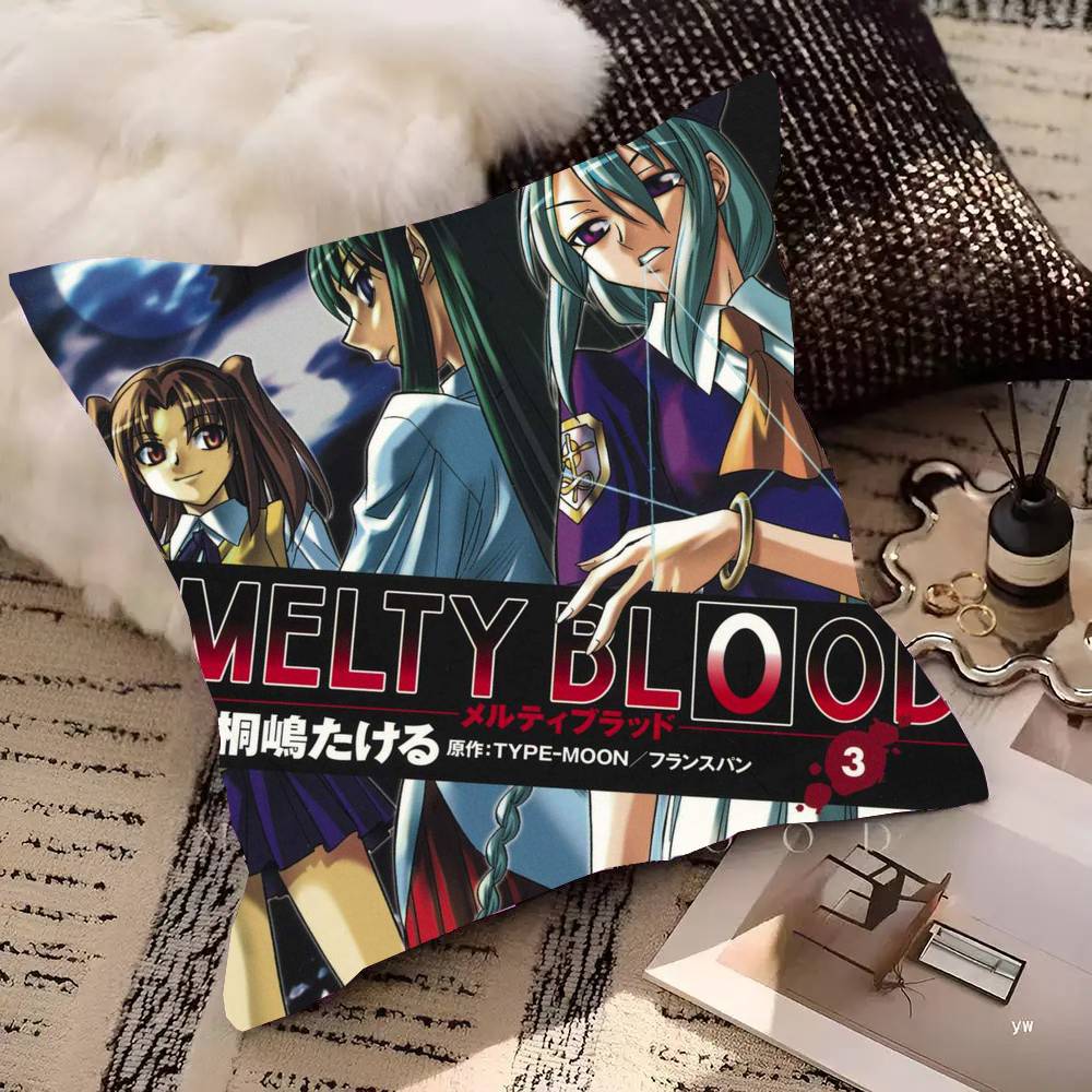Anime Game M-Melty Blood Pillow Case Fashion Square Pillowcase Bedroom Sofa Room Ins Decoration Leisure