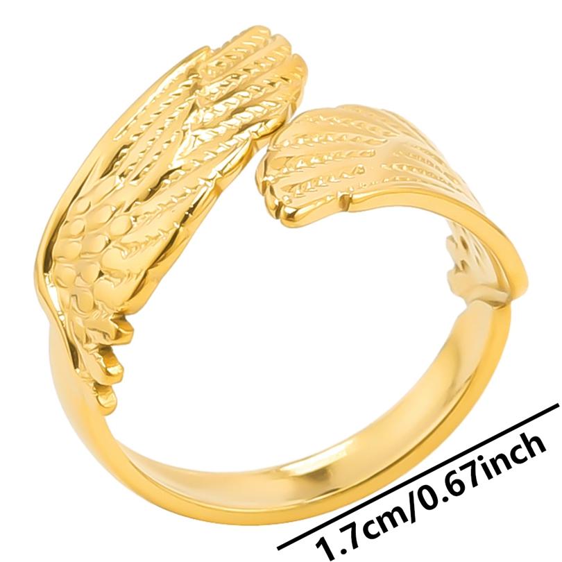 1/5Ppcs/Lot Real Gold Plated Stainless Steel Rings For Women Men Accessories Open Adjsutable Chunky Butterfly Heart Ring Anillos