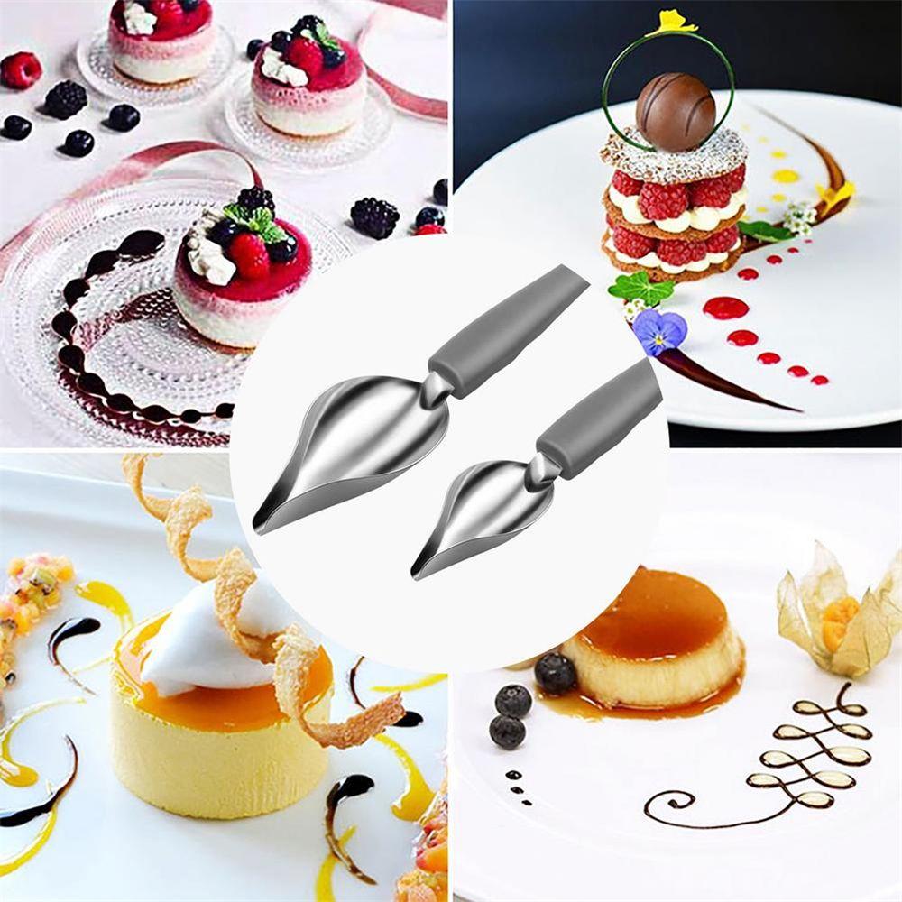 Dessert Decor Painting Pencil Spoon Chef Decoration Spoon Art Pencil Draw Design Valon Sauce Spoon Kitchen Nozzle Spoon