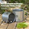 Titanium Steel Coffee Mug Cup With Foldable Handle Outdoor Camping Water Mug Tableware For Hot And Cold Beverages