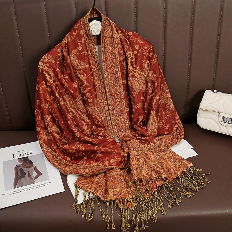 Pashmina Hijab Scarf Long Luxury  Cashmere Shawl Female Foulard Soft Turban Head Wraps For Women Headband Turbans For Women